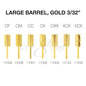 Creation Carbide Large Barrel, Gold 3/32" Set