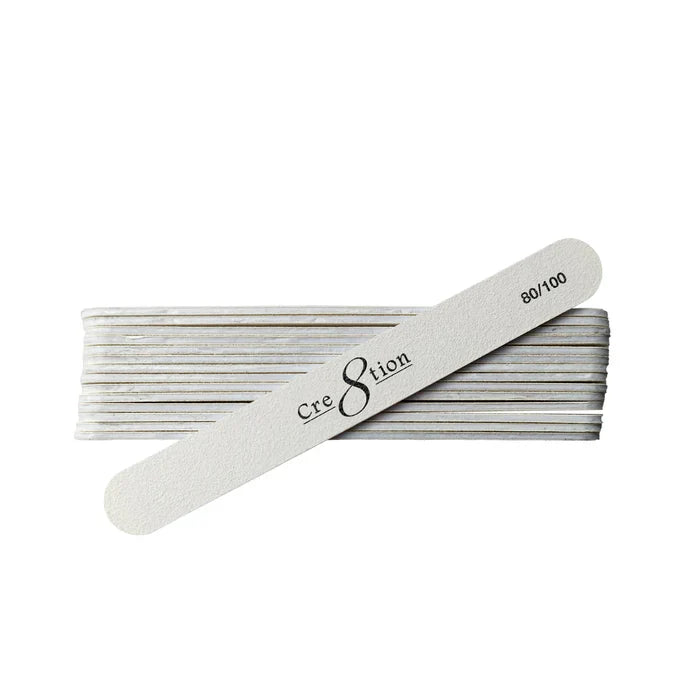 Creation Nail File Plastic Center White Grit ( 1case/100 packs )
