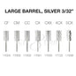 Creation Carbide Large Barrel, Silver 3/32" Set
