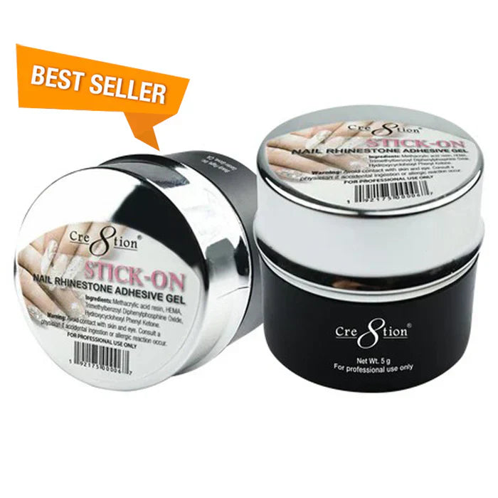 Creation Stick-On Nail Rhinestone Adhesive Gel No-Wipe 7.5g Thin
