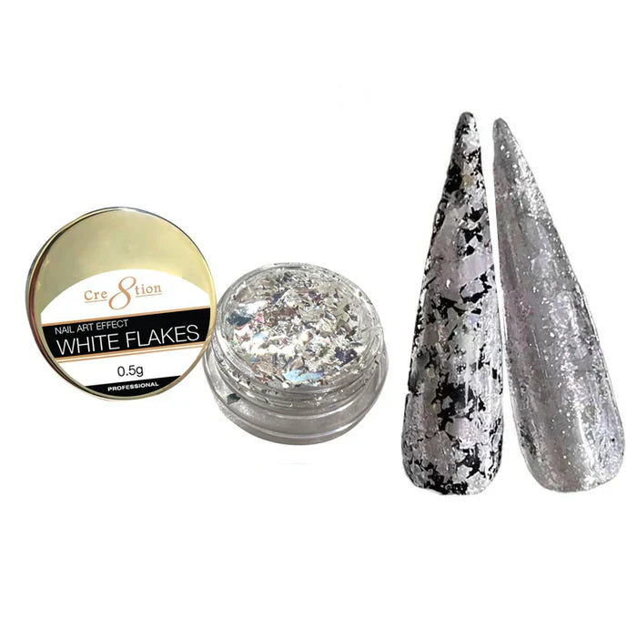 Creation White Flakes Nail Art Effect 0.5g