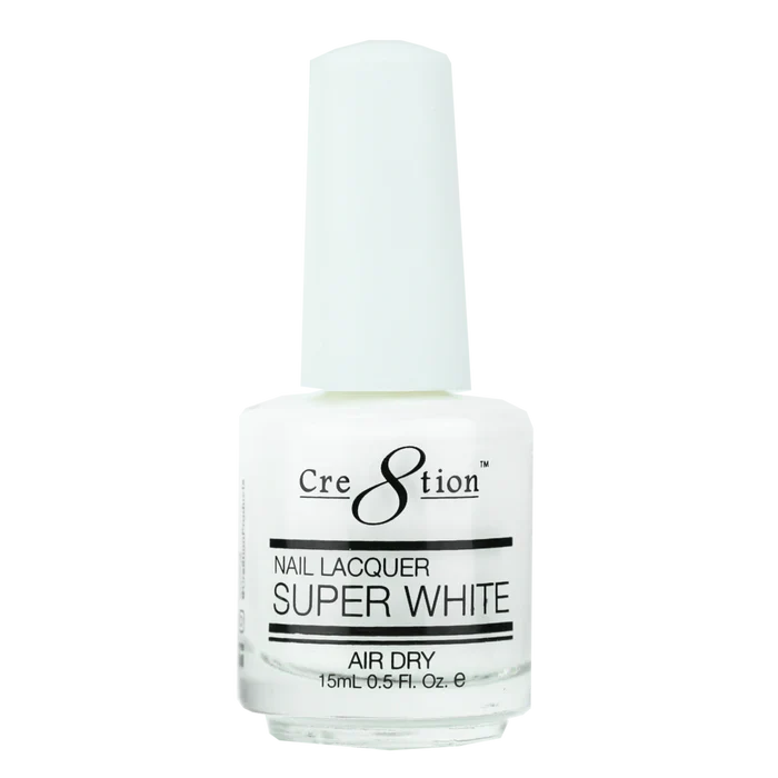 Creation Nail Lacquer SUPER WHITE Air Dry 0.5oz