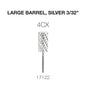 Creation Carbide Large Barrel, Silver 3/32" 4CX