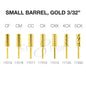 Creation Carbide Small Barrel, Gold 3/32" Set