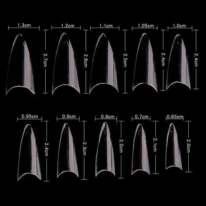 Creation Special Shape - 03 Short Stellito Nail Tips 500 pcs./box Clear