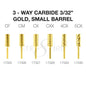 Creation 3-Way Carbide Gold, Small Barrel 3/32" Set