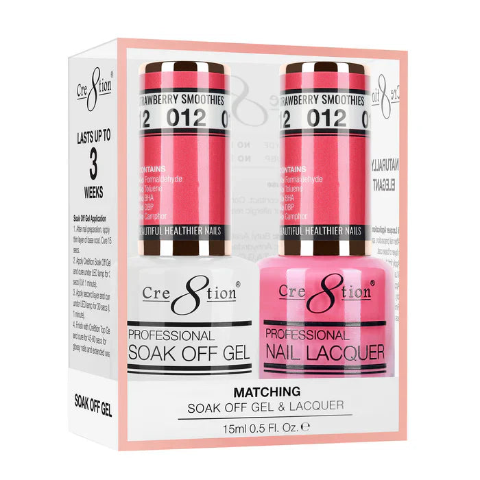 Creation Soak Off Gel Matching Pair 0.5oz 012 STRAWBERRY SMOOTHIES