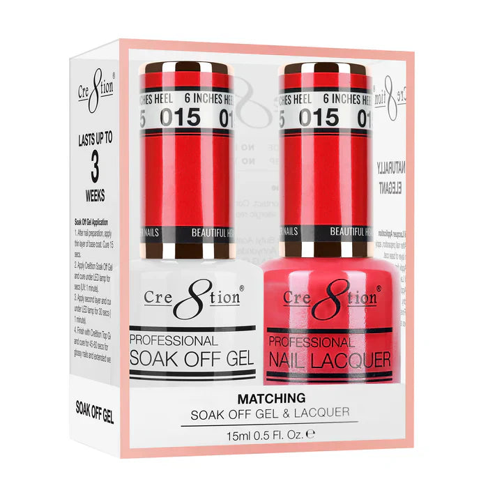 Creation Soak Off Gel Matching Pair 0.5oz 015 6 INCHES HEEL
