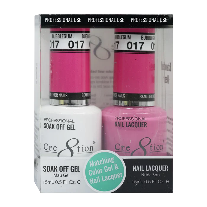 Creation Soak Off Gel Matching Pair 0.5oz 017 BUBBLEGUM