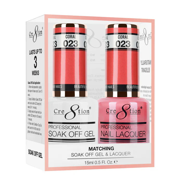 Creation Soak Off Gel Matching Pair 0.5oz 023 CORAL