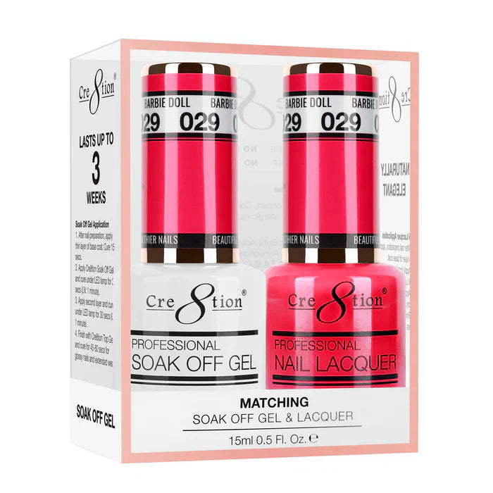 Creation Soak Off Gel Matching Pair 0.5oz 029 BARBIE DOLL (NEON)