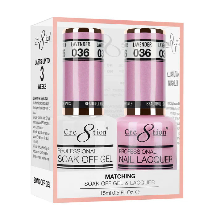 Creation Soak Off Gel Matching Pair 0.5oz 036 LAVENDER