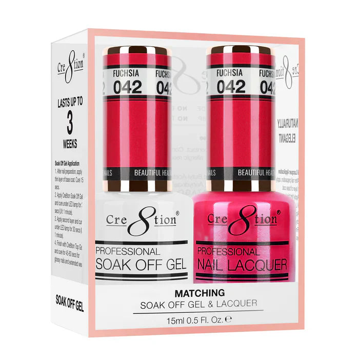 Creation Soak Off Gel Matching Pair 0.5oz 042 FUCHSIA