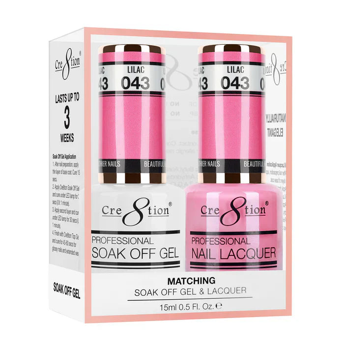 Creation Soak Off Gel Matching Pair 0.5oz 043 LILAC