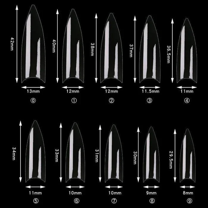 Creation Special Shape - 12 Wide Stiletto 500 pcs./box Clear
