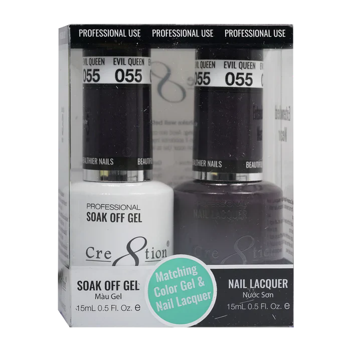 Creation Soak Off Gel Matching Pair 0.5oz 055 EVIL QUEEN