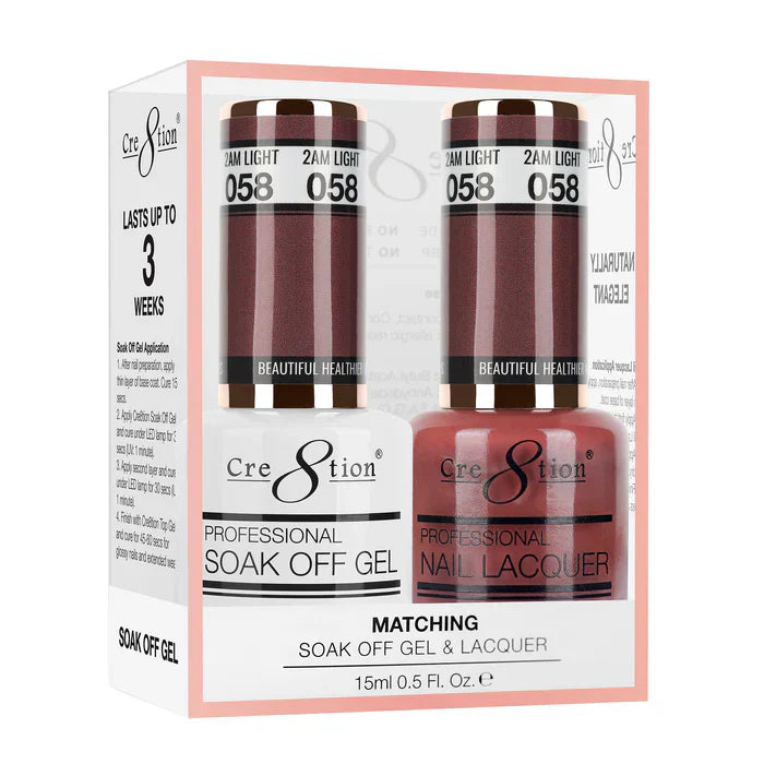 Creation Soak Off Gel Matching Pair 0.5oz 058 2AM LIGHT