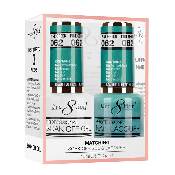 Creation Soak Off Gel Matching Pair 0.5oz 062 PINE GREEN