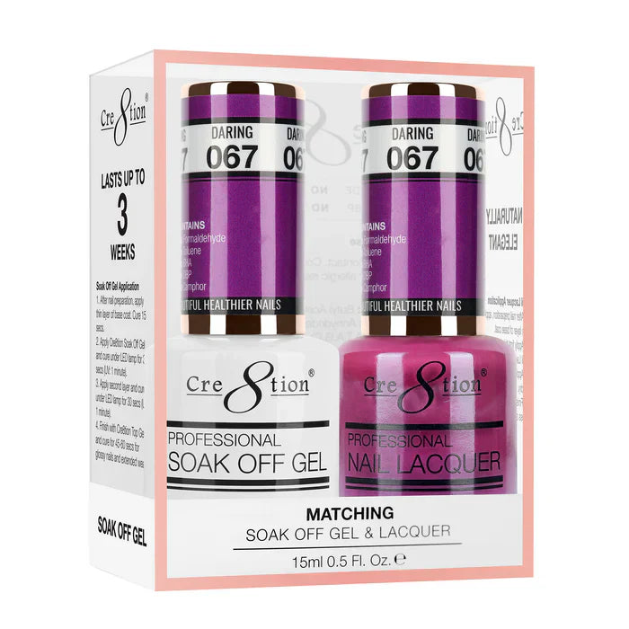 Creation Soak Off Gel Matching Pair 0.5oz 067 DARING