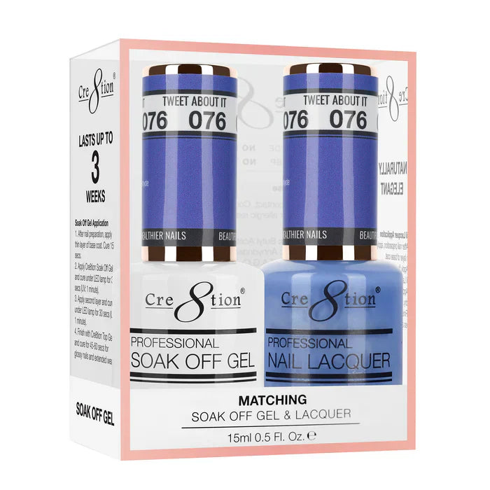 Creation Soak Off Gel Matching Pair 0.5oz 076 TWEET ABOUT IT