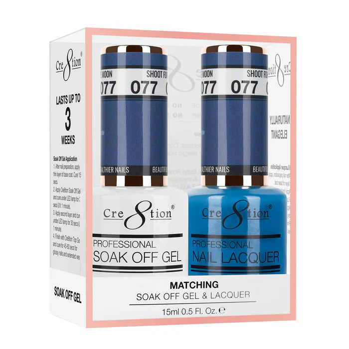 Creation Soak Off Gel Matching Pair 0.5oz 077 SHOOT FOR THE MOON