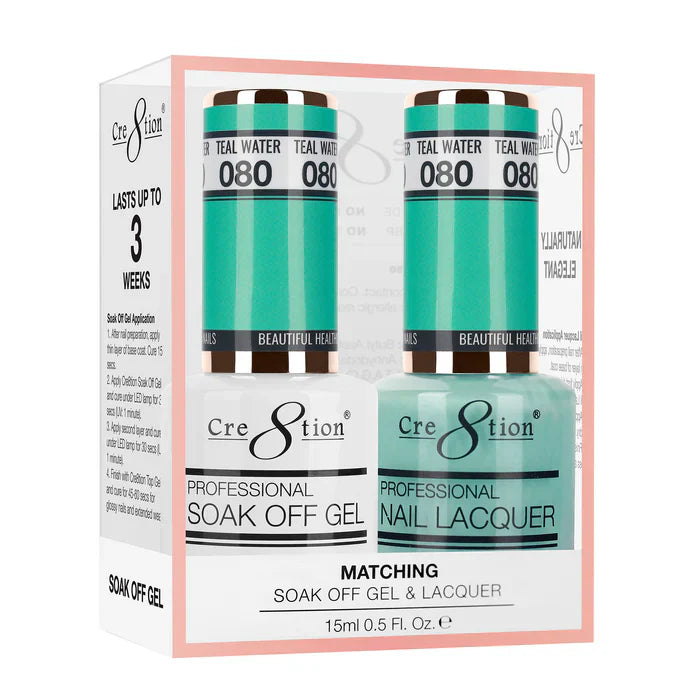 Creation Soak Off Gel Matching Pair 0.5oz 080 TEAL WATER