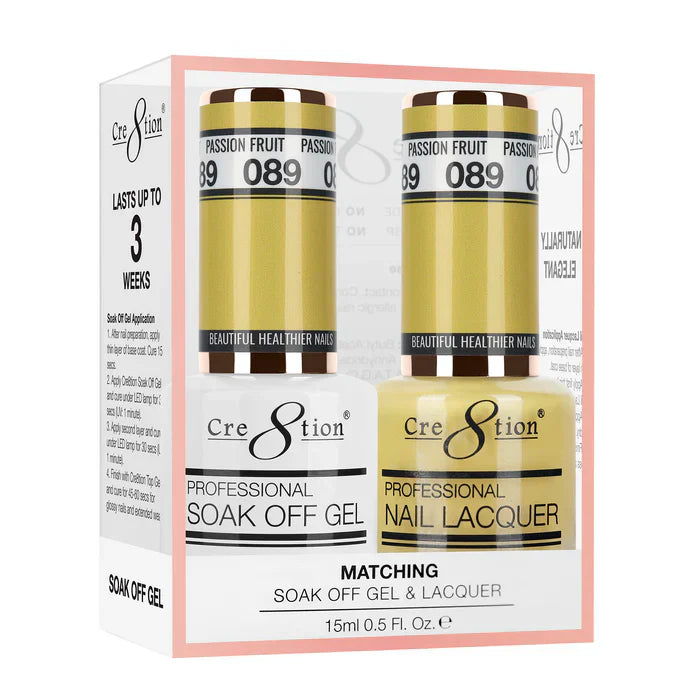 Creation Soak Off Gel Matching Pair 0.5oz 089 PASSION FRUIT
