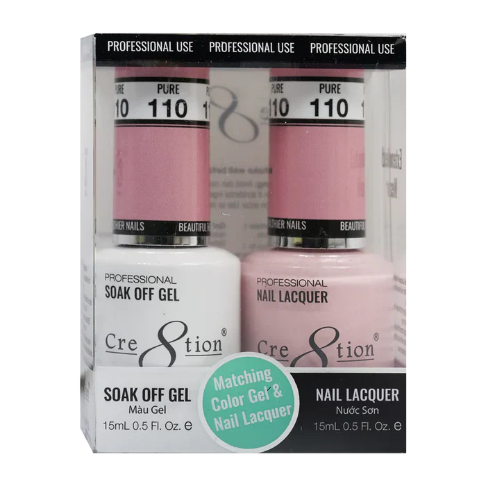 Creation Soak Off Gel Matching Pair 0.5oz 110 PURE