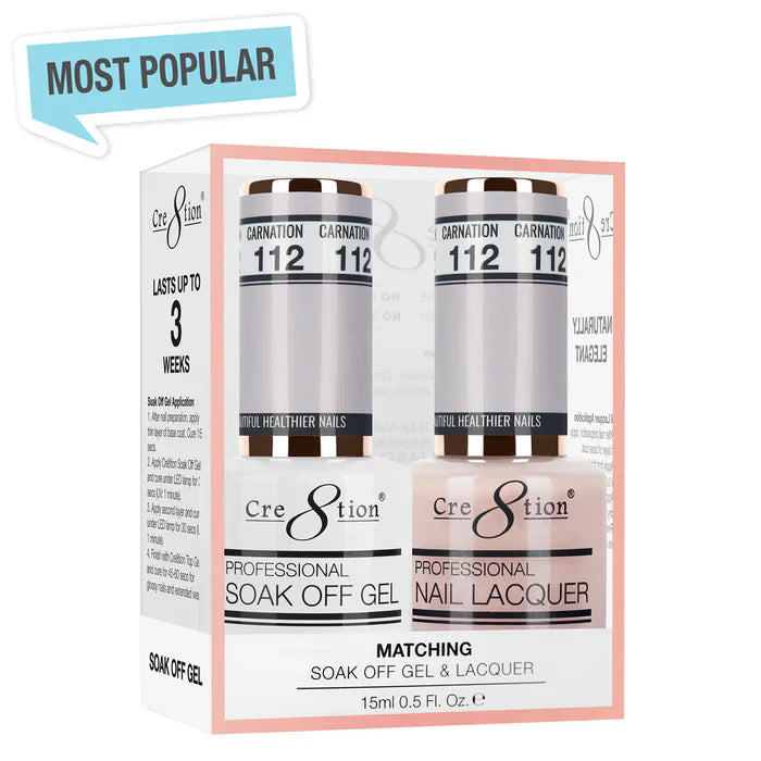 Creation Soak Off Gel Matching Pair 0.5oz 112 CARNATION