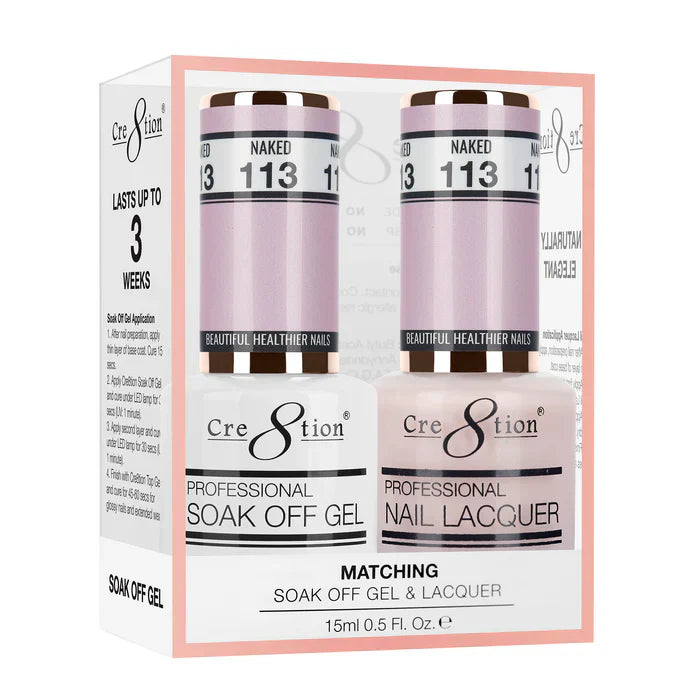 Creation Soak Off Gel Matching Pair 0.5oz 113 NAKED