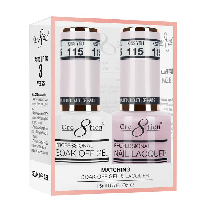 Creation Soak Off Gel Matching Pair 0.5oz 115 KISS YOU