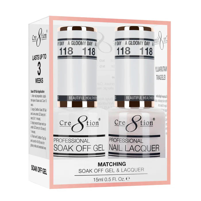 Creation Soak Off Gel Matching Pair 0.5oz 118 A GLOOMY DAY